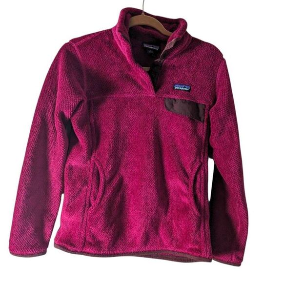 PATAGONIA Re-Tool Snap-T Fleece Pullover in Burgundy Size Medium - Picture 2 of 3